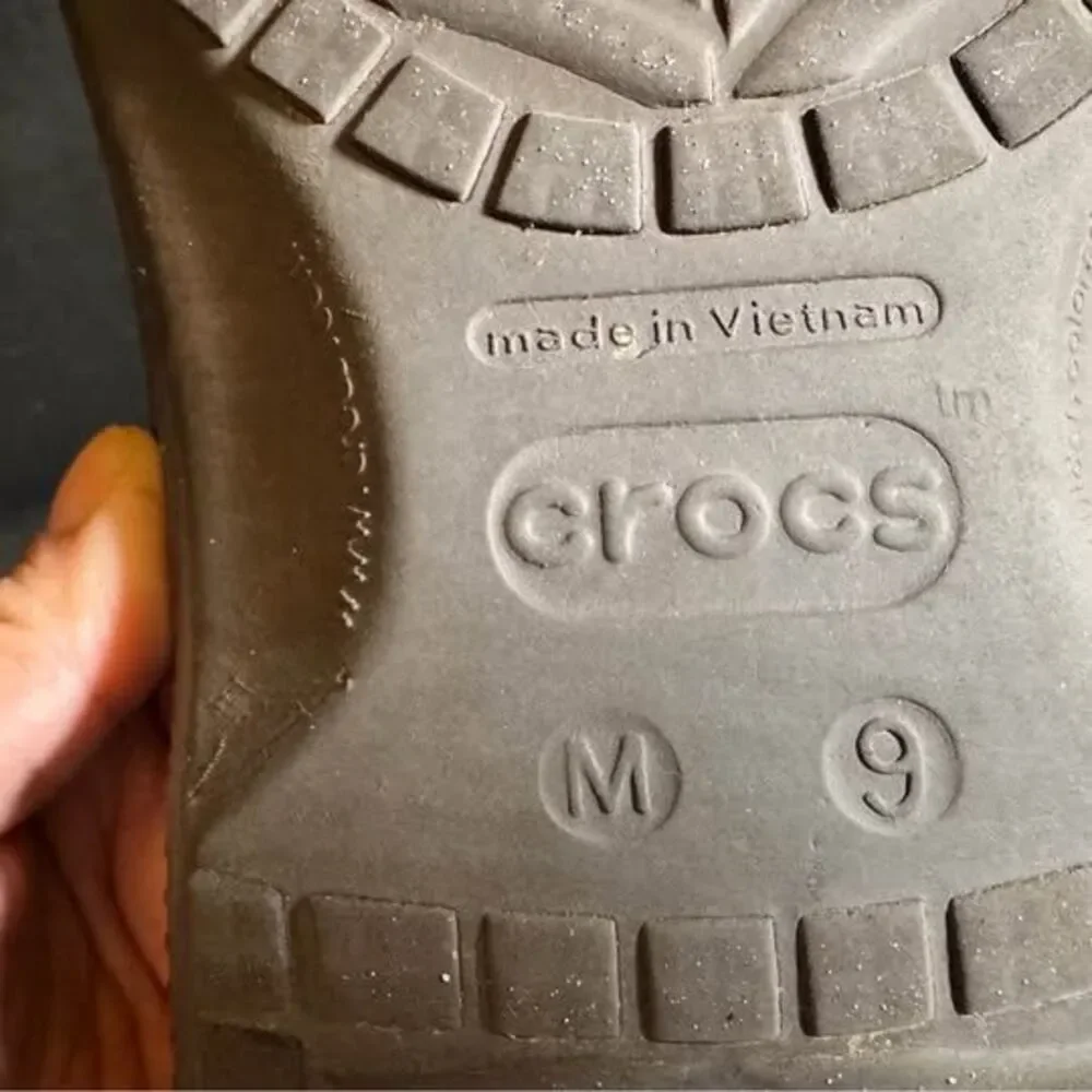 Crocs Brown and Tan Slide Sandals